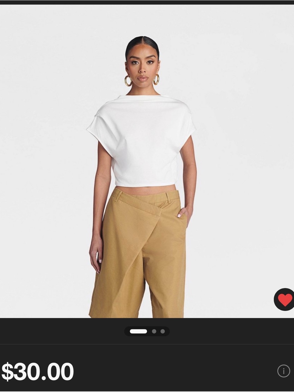 KBB by Kahlana White Cropped Boatneck Top - Women's